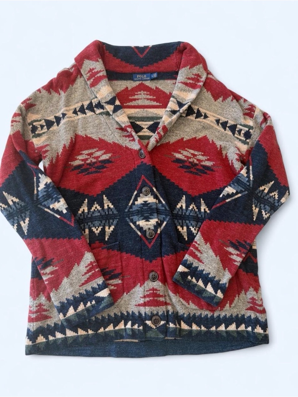 Polo Ralph Lauren Southwestern Aztec Shawl Cardigan Sweater M